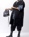 【NOSTRASANTISSIMA】 REVERSIBLE ECO FUR GILLET J114_BLACK