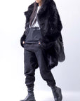 【RUNDHOLZ】 UNISEX FAUX FUR HOODIE COAT 324 1115_BLACK