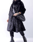 【RUNDHOLZ】 UNISEX FAUX FUR OVERSIZED COAT 324 1211_BLACK