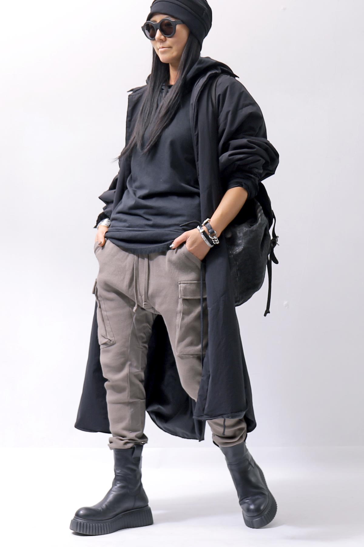 【thom/krom】 UNISEX COTTON WAFFLE RIB PANTS MST384_FOSSIL