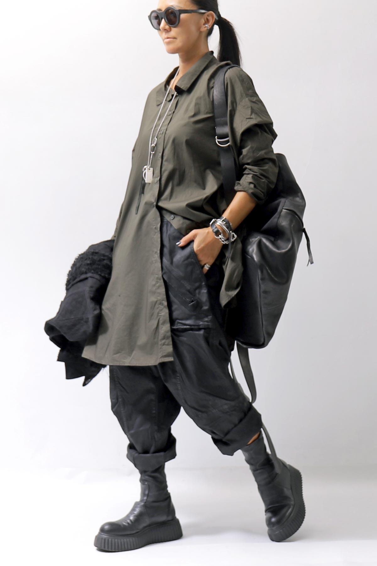 【RUNDHOLZ】 UNISEX OVERSIZE COTTON SHIRT 332 0915_JUNGLE