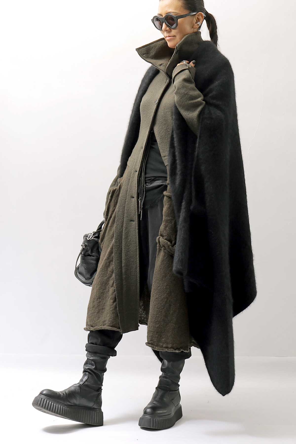 【RUNDHOLZ】 BOILED WOOL & SOFT WOOL KNIT CARDIGAN COAT 388 1203_JUNGLE