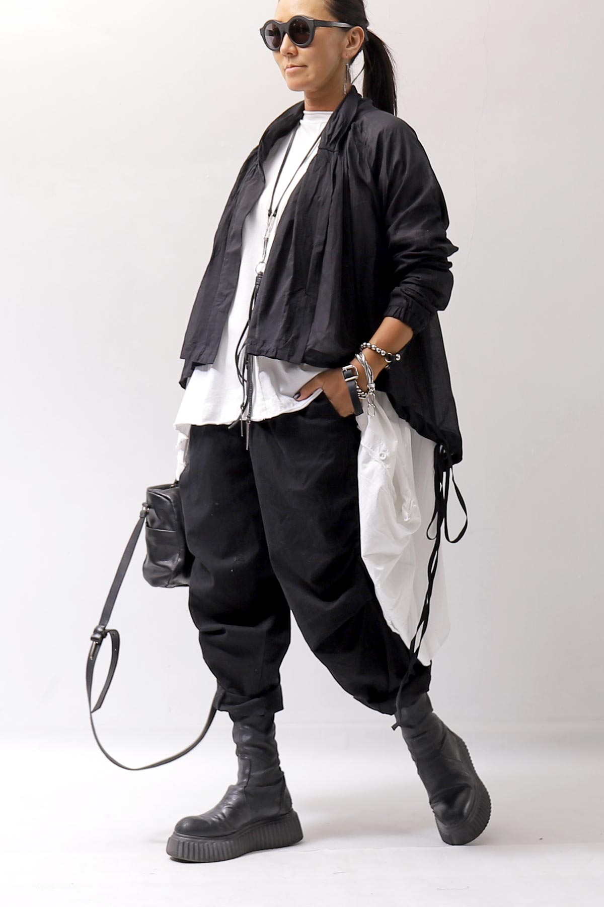 トップス studio b3 ASYMMETRY COTTON SHIRT MPB1852 studio b3】 ASYMMETRY COTTON SHIRT MPB1852_BLACK – QUADRATO