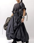 【PLÜ】 MULTIWAY SHAPE MEMORY SKIRT DRESS 4045_BLACK