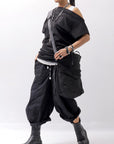 【NOSTRASANTISSIMA】 STRETCH COTTON 2WAY TOP DRESS A08_BLACK