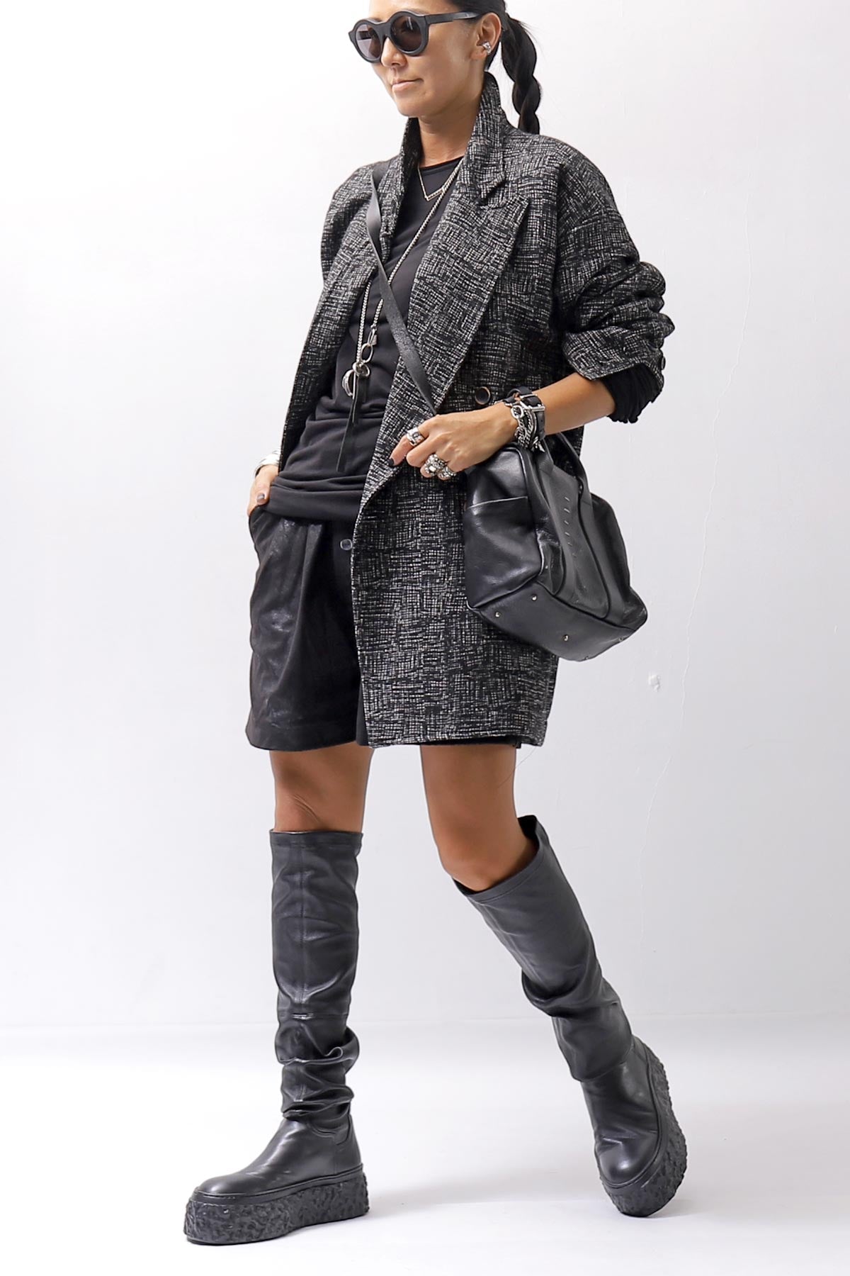 【Primordial is Primitive】 STRETCH ECO LEATHER SHORT PANTS 535HA