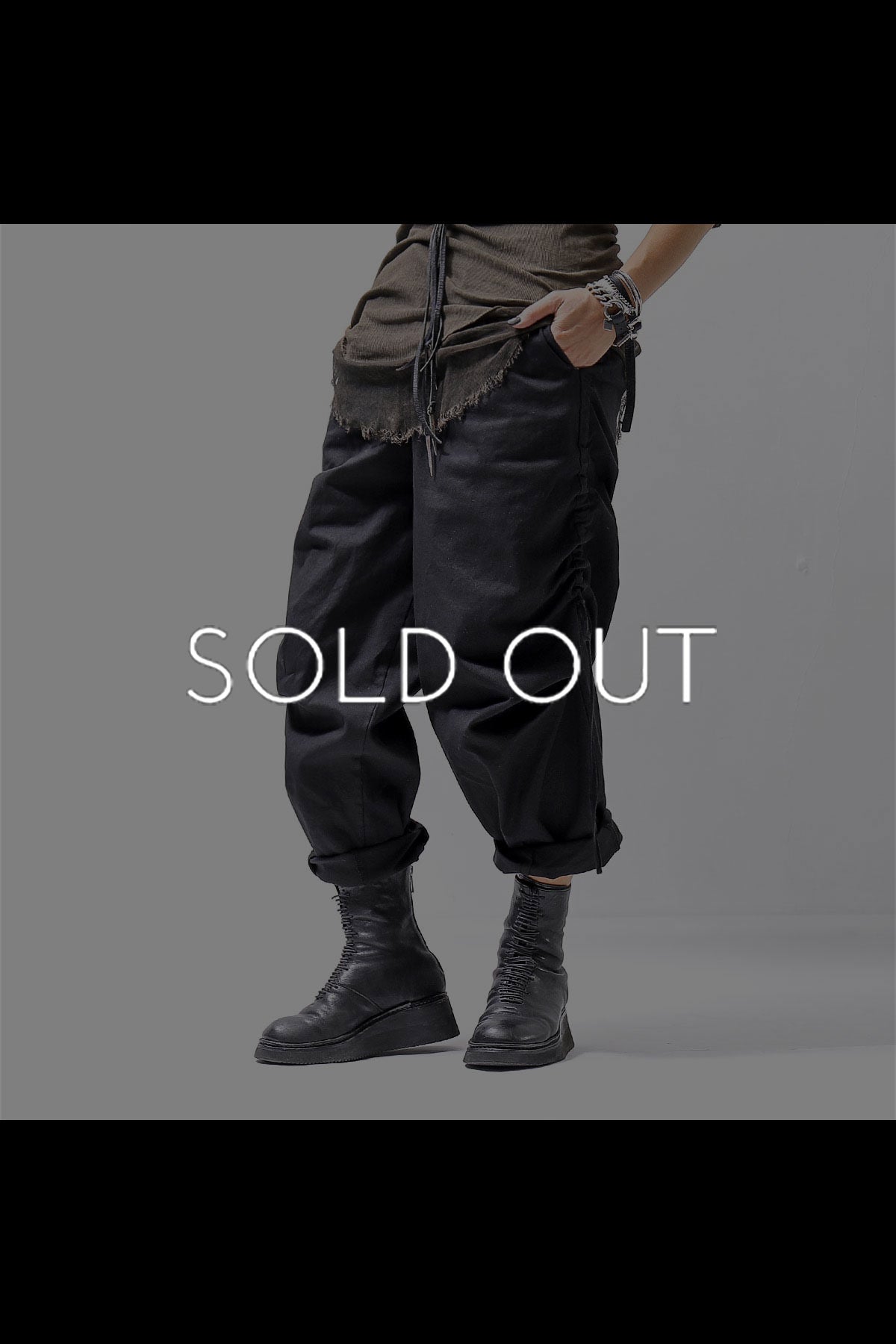【sanctamuerte】 UNISEX SIDE STRING CODE PANTS 319/MM_BLACK