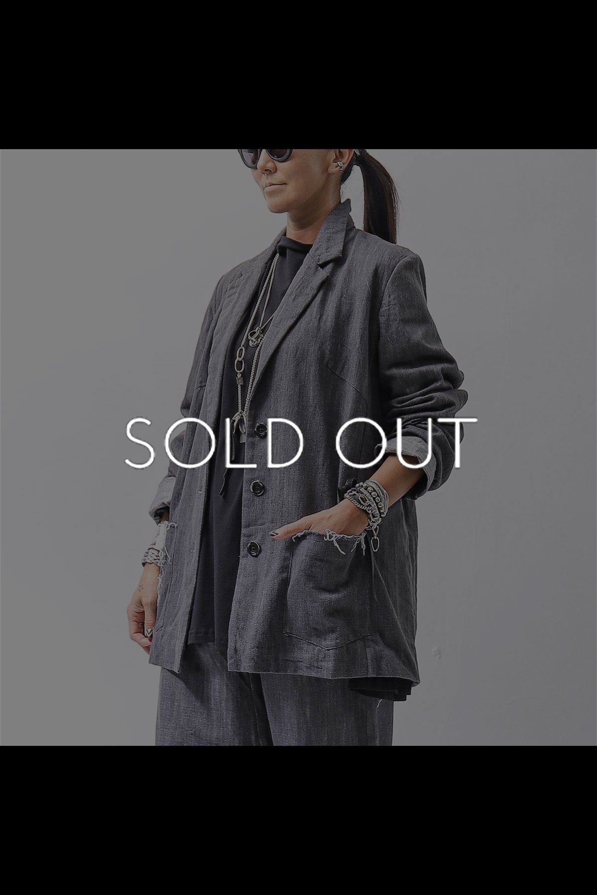 【studio b3】 UNISEX COTTON DENIM RELAX FIT JACKET RBB2018_MARENGO(GREY WASH)