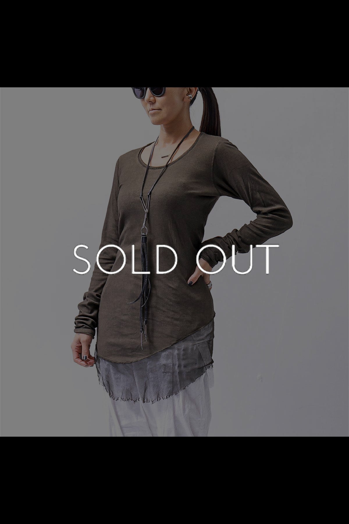 【RUNDHOLZ】 COTTON RIB TOP 234 0503_KHAKI CLOUD