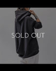 【bajra】 UNISEX SUPER STRETCH SWEAT BACKDRAPE HOODIE 159QK03_BLACK