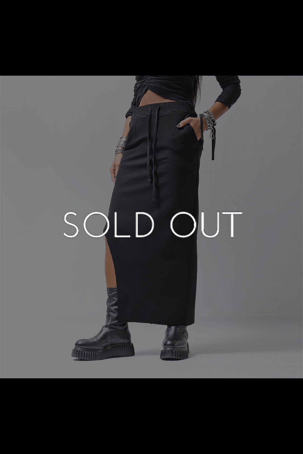 【thom/krom】 RIB COTTON SLIM FIT SKIRT WSK95_BLACK