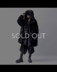 【RUNDHOLZ】 UNISEX FAUX FUR HOODIE COAT 324 1115_BLACK