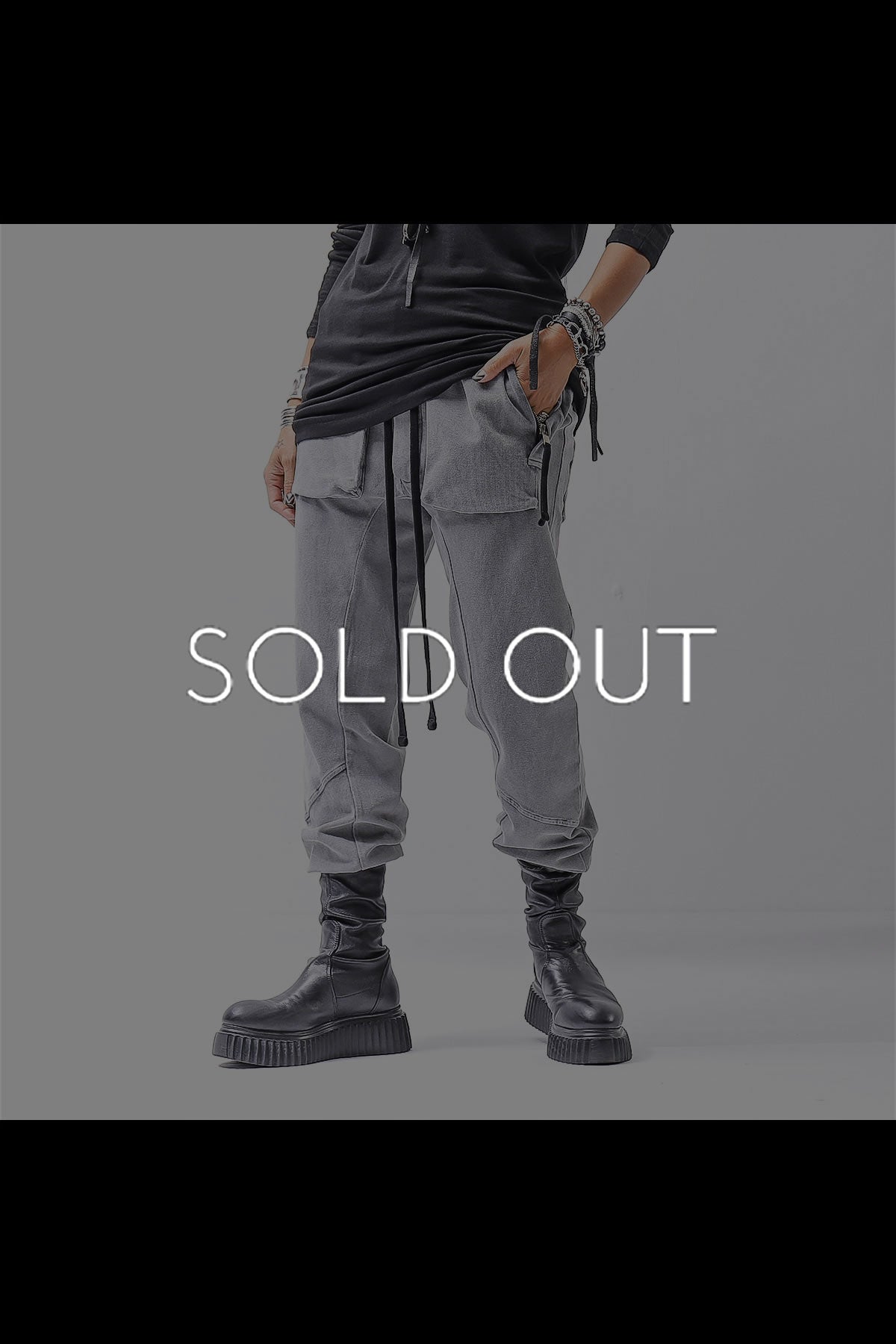 【thom/krom】 UNISEX COTTON RIB PANTS MST509_USED GREY