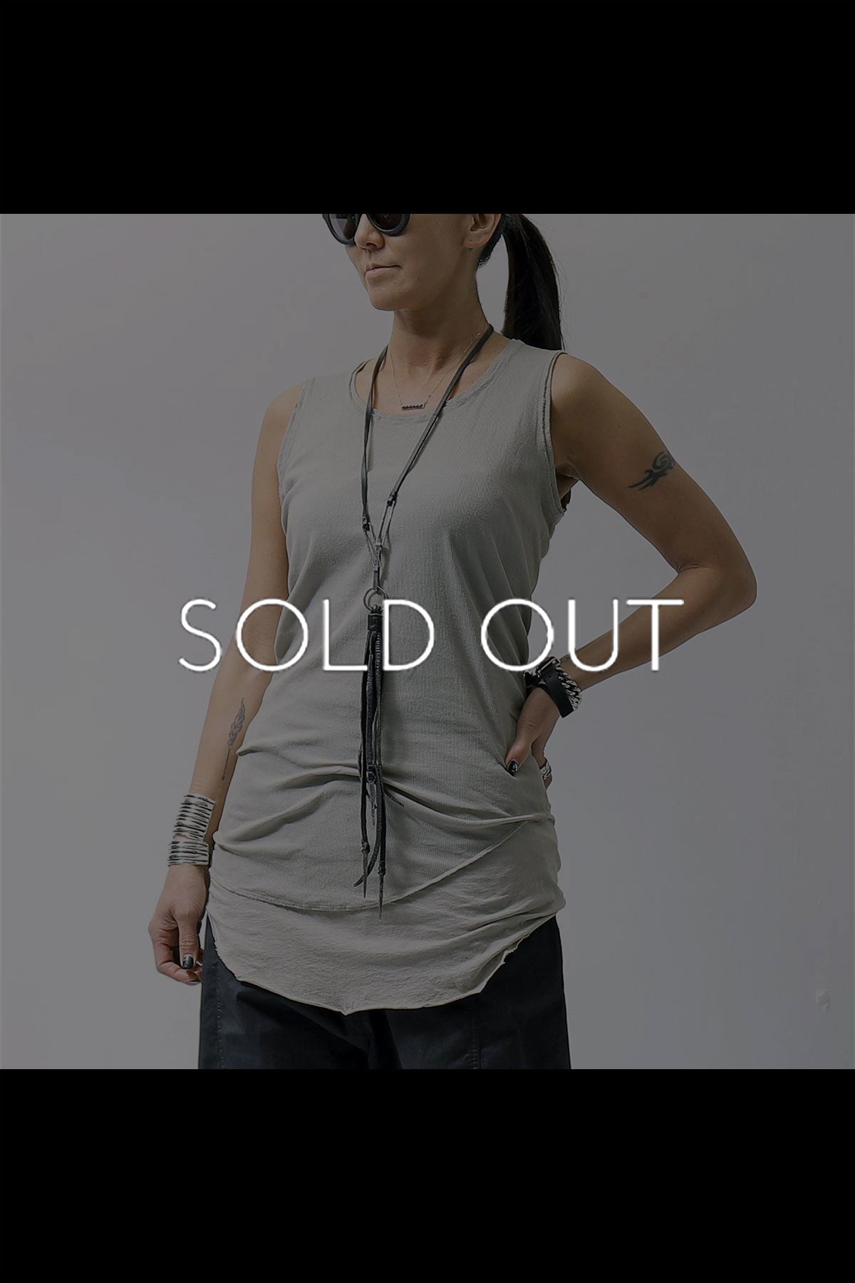 【RUNDHOLZ】 UNISEX COTTON RIB TANK 114 0801_FLINT