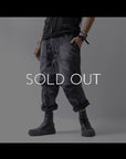 【bajra】 UNISEX SARROUEL SUPER STRETCH COTTON DENIM PANTS 159QP03_USED BLACK WASH