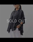 【RUNDHOLZ】 UNISEX LINEN OVERSIZED SHIRT CARDIGAN_BLACK