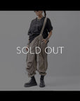 【Andrea Ya'aqov】 UNISEX 2WAY SHOULDER SALOPETTE PARACHUTE PANTS PAK71_OLIVE BEIGE