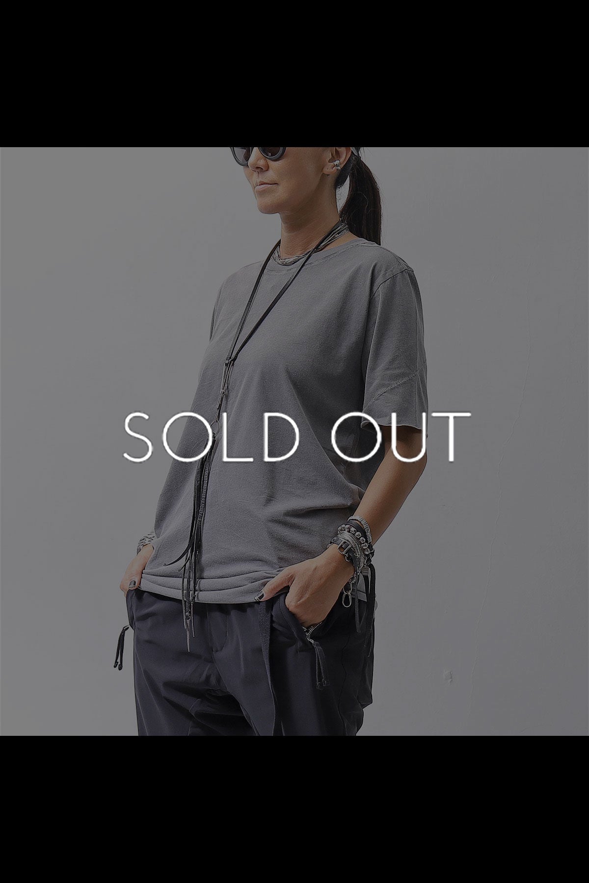 【thom/krom】 UNISEX COTTON REGULAR FIT TEE MTS872_USED GREY