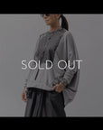 【bajra】 UNISEX BACK DRAPE& PRINTED LIGHT SWEAT TOP 159QK04_GREY PRINTED