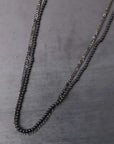 【GOTI】 BLACK AGATE & MICRO SILVER SEQUIN NECKLACE_CN1181