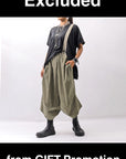 【Primordial is Primitive】 UNISEX ASYMMETRY COTTON PANTS 722AL_MILITARY