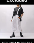 【Primordial is Primitive】 UNISEX ASYMMETRY COTTON PANTS 722AL_WHITE