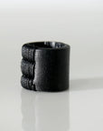 【Julia Fom】 LEATHER STITCHES RING ASE7_BLACK