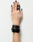 【Julia Fom】 LEATHER CUT RING ASE2_BLACK