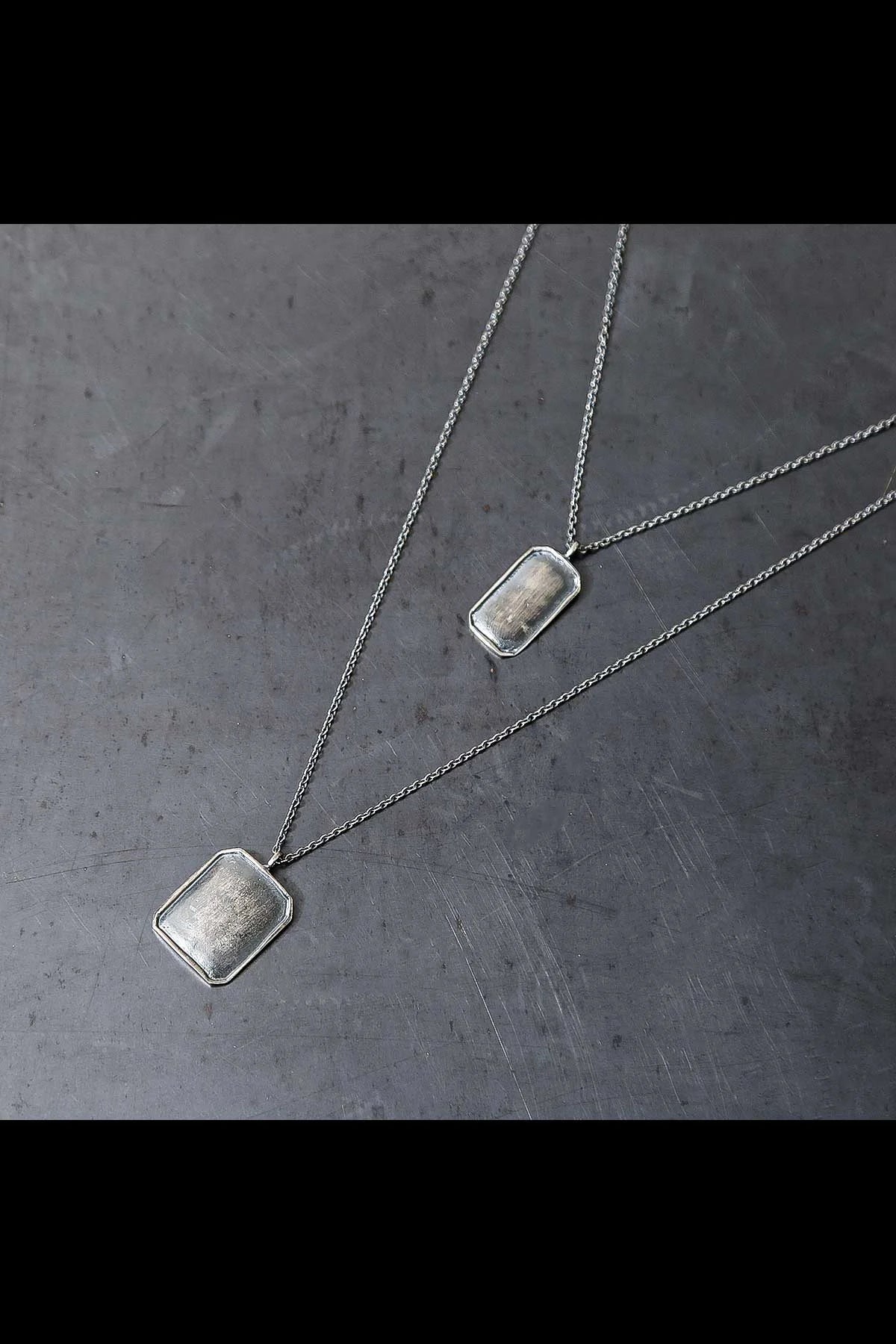 【Rusty Thought】 W SQUARE NECKLACE 120S-TCN_SIL925