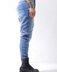 【bajra】 UNISEX WASHED STRETCH DENIM PANTS 141QP01_BLUE WASH