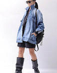 【bajra】 UNISEX OVERSIZED STRETCH DENIM JACKET 143QJ01_BLUE WASH