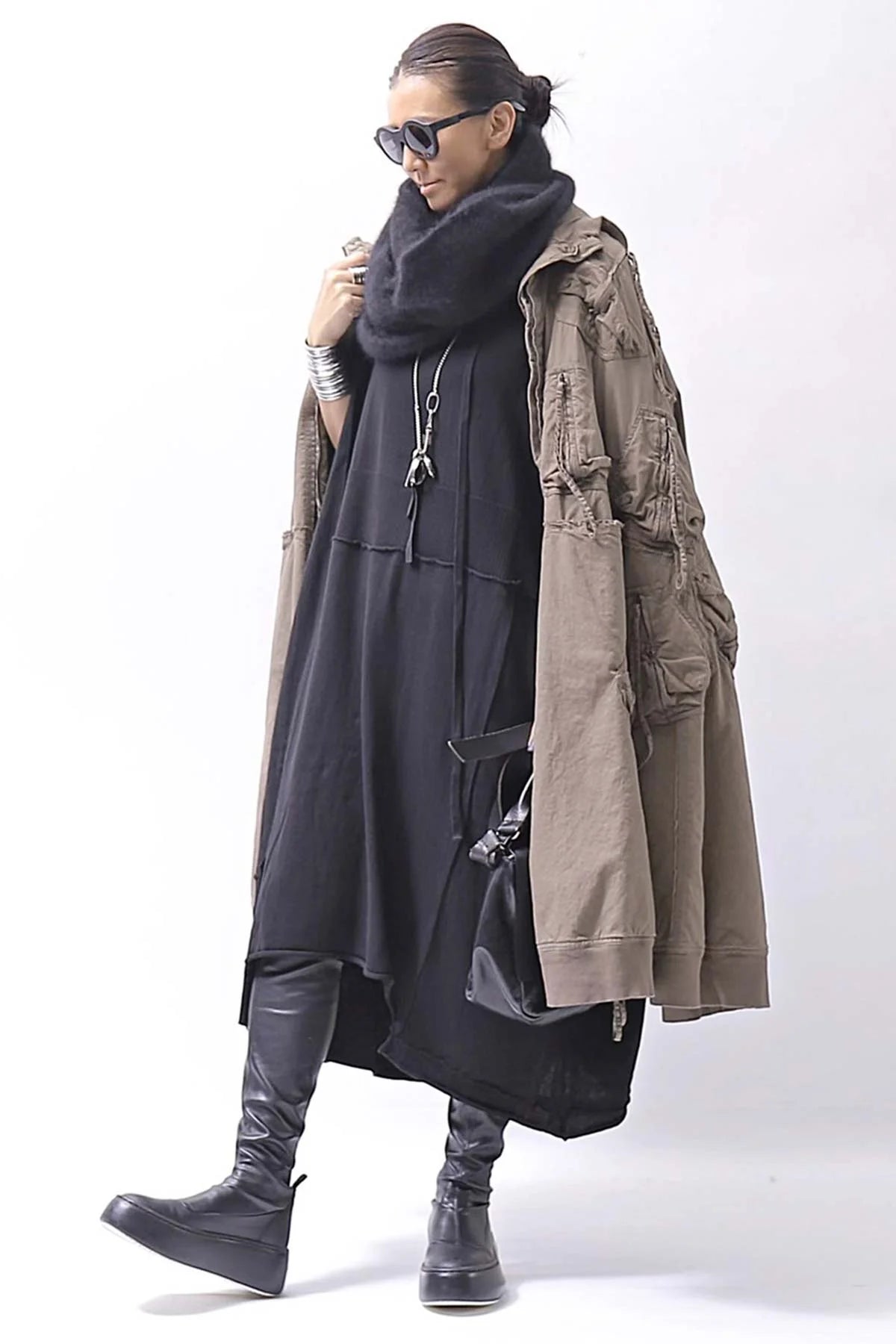 【RUNDHOLZ】 UNISEX ZIPED POCKETS＆HOOD LONG COAT 260 1208_DUNE