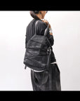 【DANIELE BASTA】 UNISEX 2WAY PATCHWORK SHOULDER BAG_BLACK