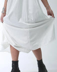 【Primordial is Primitive】 2WAY BACK DRAPE PANTS DRESS 950RO_WHITE