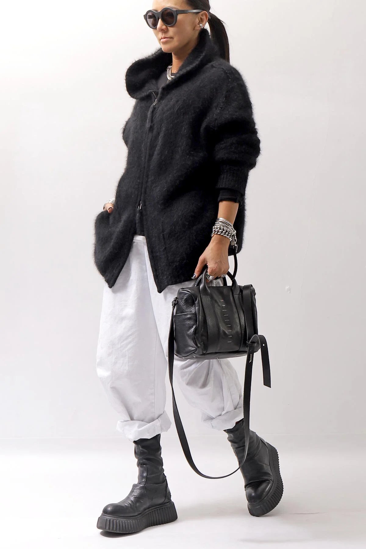 【DANIELE BASTA】 MINI BOSTON SHOULDER BAG_BLACK