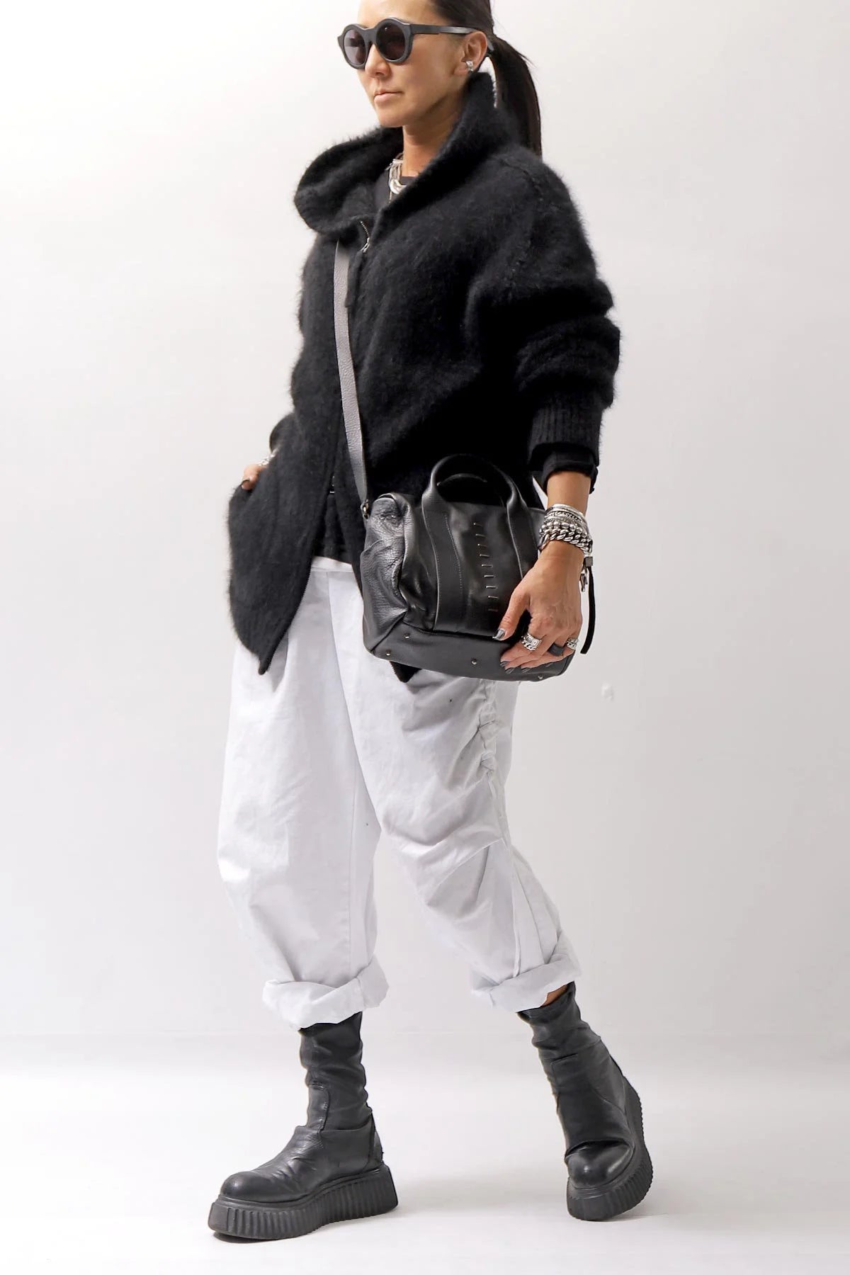 【DANIELE BASTA】 MINI BOSTON SHOULDER BAG_BLACK