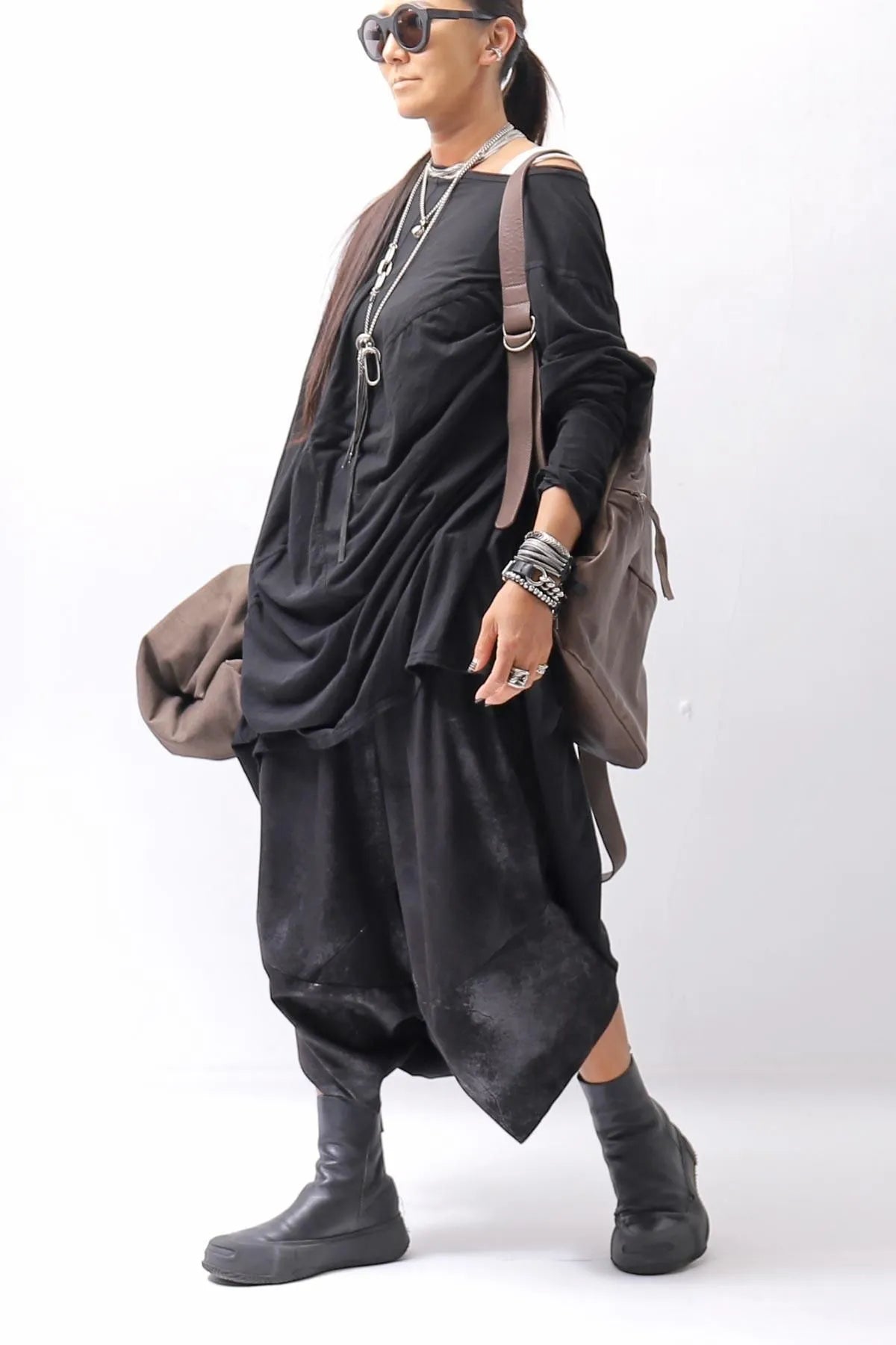 【MIRANDA KALOUDIS】 UNISEX 2WAY CALF LEATHER REGULAR BAG_FANGO