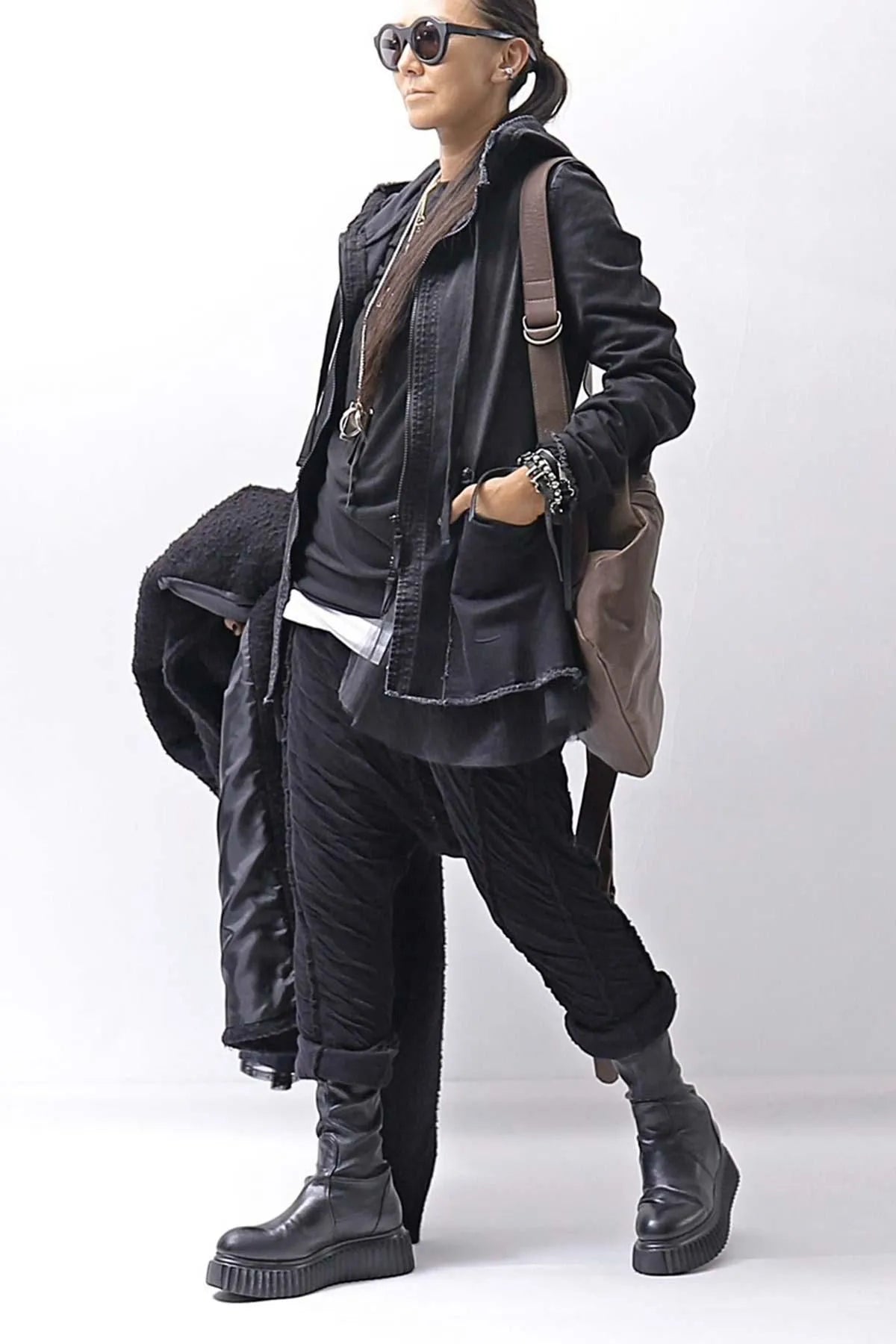 【MIRANDA KALOUDIS】 UNISEX 2WAY CALF LEATHER REGULAR BAG_FANGO
