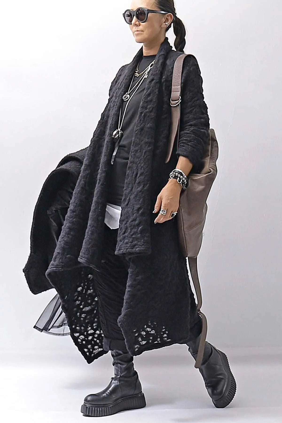 【MIRANDA KALOUDIS】 UNISEX 2WAY CALF LEATHER REGULAR BAG_FANGO