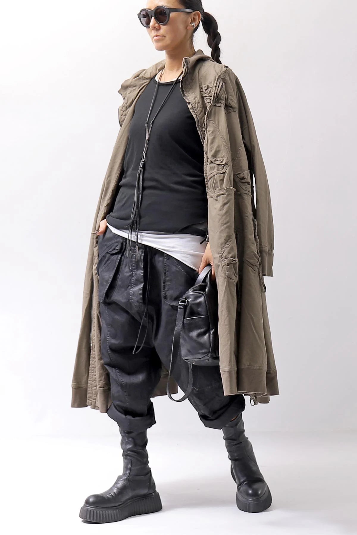 【RUNDHOLZ】 UNISEX ZIPED POCKETS＆HOOD LONG COAT 260 1208_DUNE