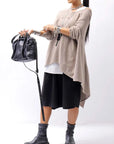 【studio b3】 UNISEX 2WAY COTTON KNIT TOP SLB1496_MUD BEIGE