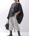【studio b3】 UNISEX LIGHT COTTON SARROUEL PANTS BZB1668_SAGE BEIGE OLD DYE