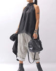 【studio b3】 ASYMMETRY COTTON LAYERED TOP BZB1670_BLACK