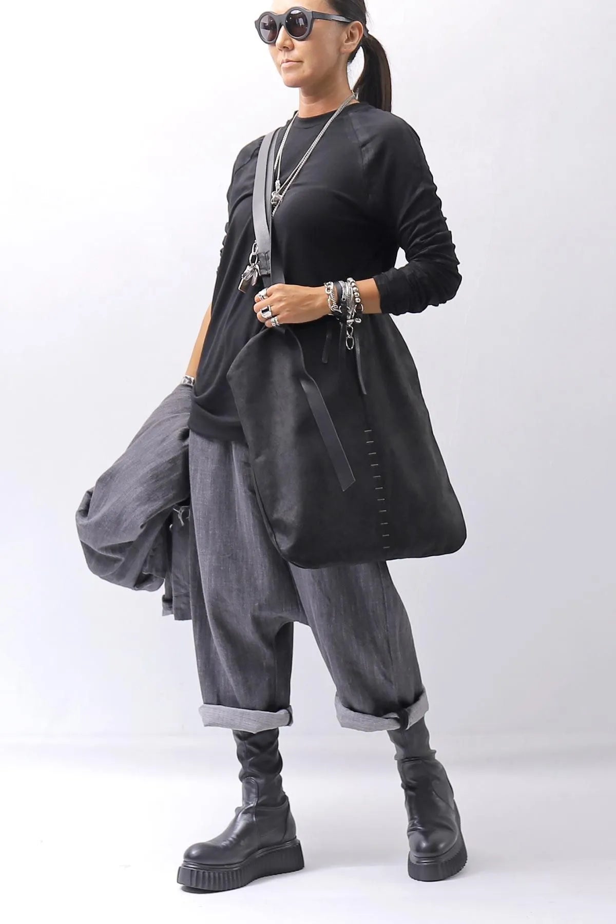 【DANIELE BASTA】MULTIWAY LONG STRAP TOTE BAG DBM005_BLACK