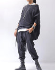 【bajra】 UNISEX BACK DRAPE TOP 154QK02_BLACK