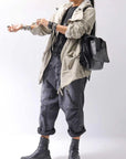 【RUNDHOLZ】 UNISEX DOUBLE LAYERED ZIP-UP HOODIE_SAND CLOUD