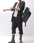 【studio b3】 UNISEX CRINKLED SOFT COTTON CARDIGAN JACKET RBB1971_BLACK