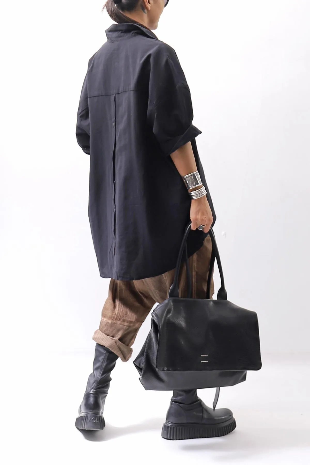【DANIELE BASTA】 FLAP COVERED 2WAY SHOULDER BAG DBM007_BLACK
