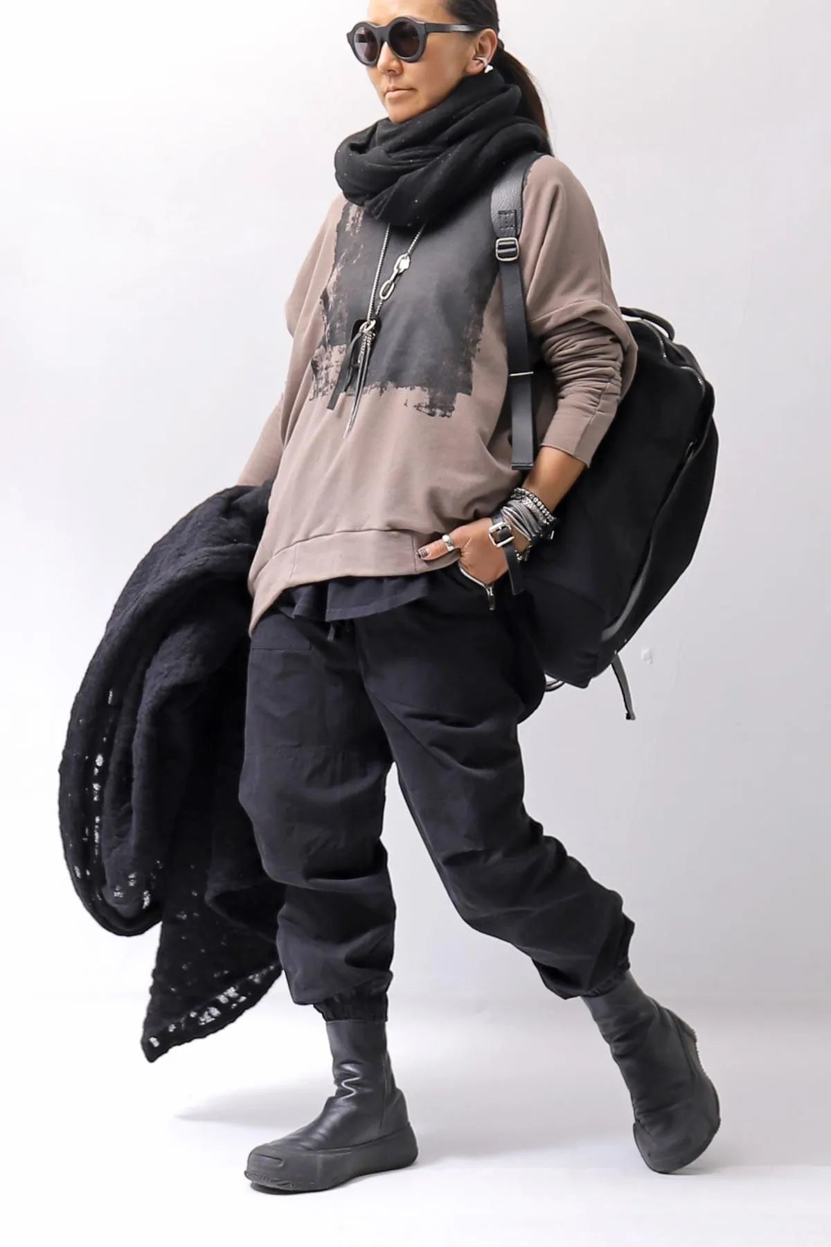 【bajra】 UNISEX COTTON EASY PANTS 159QP01_BLACK