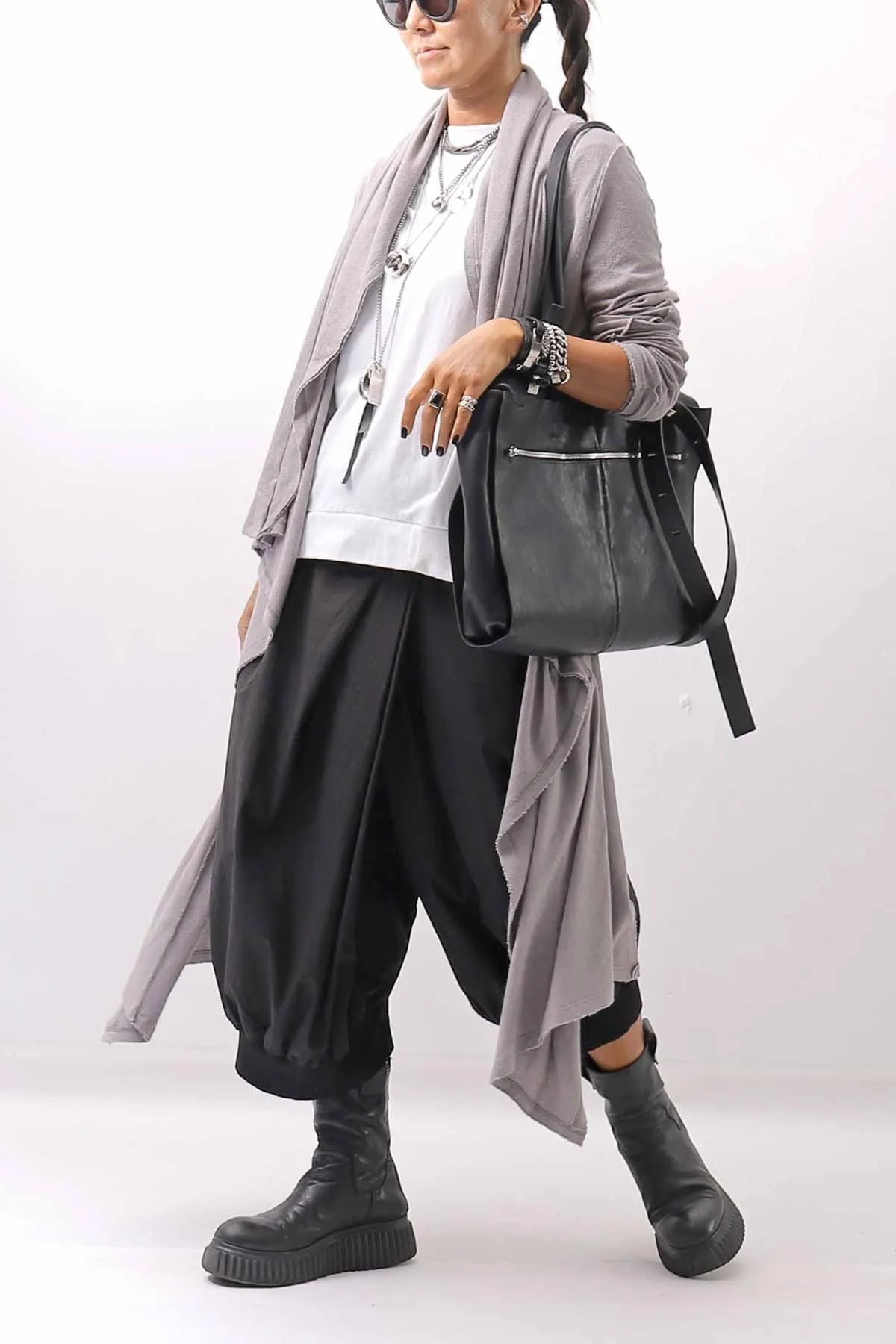 【RUNDHOLZ】 UNISEX FRONT FLAP COTTON RIB PANTS 253 0135_BLACK